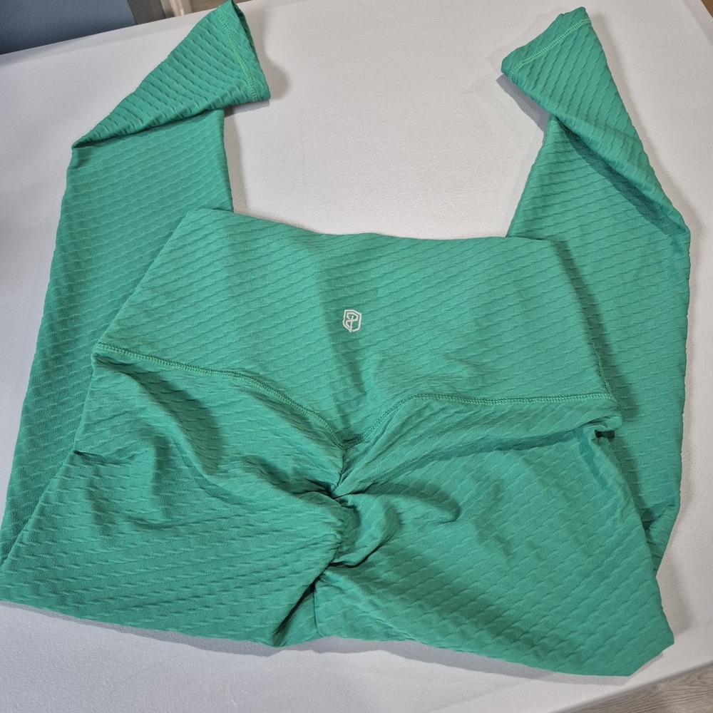 Born Primitive Leggings Womens Large Green Paragon Butt Scrunch Workout Gym